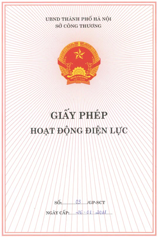Giấy phép hoạt động điện lực